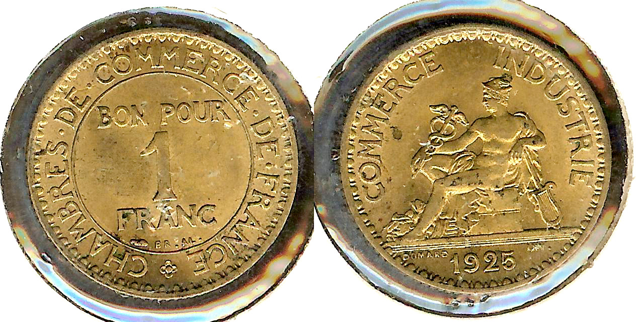 1 franc Chamber of Commerce 1925 Unc+